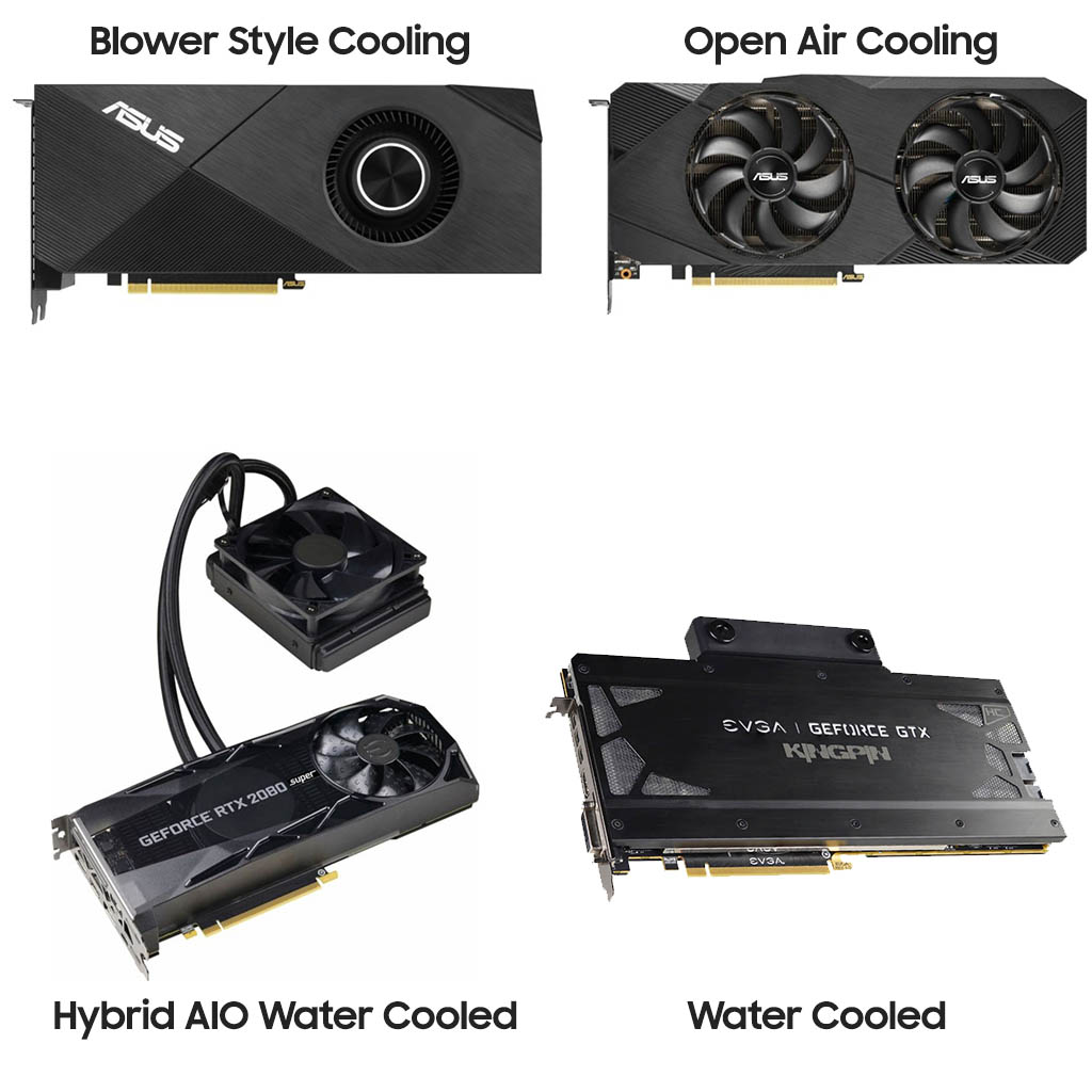 GPU Cooling Variants - Blower - open air - hybrid - water cooled