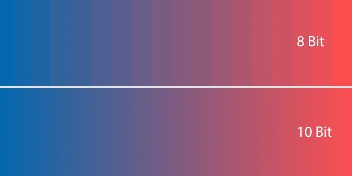 8bit 10bit difference gradient color bit detph