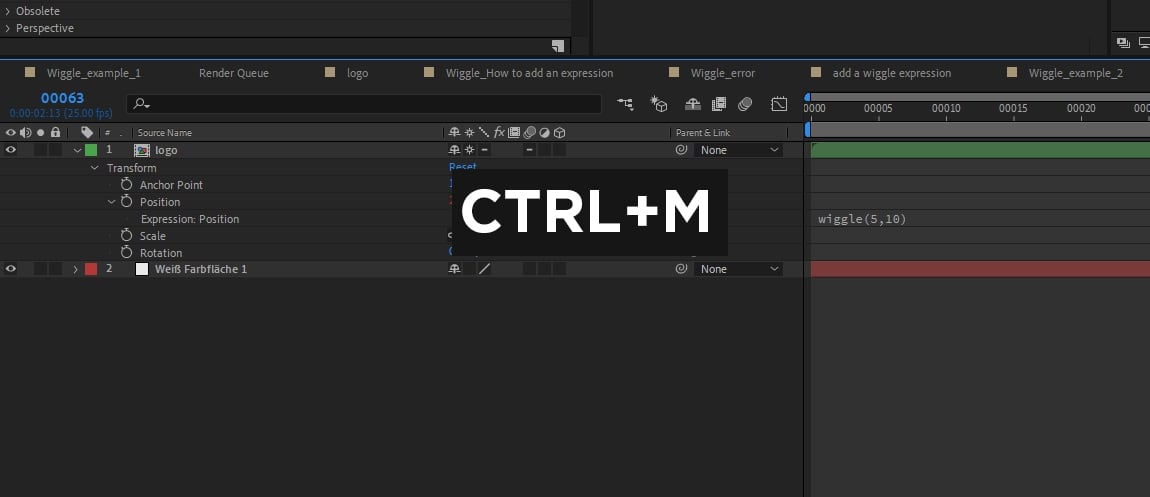 Use a keyboard shortcut to add y composition to the After Effects Render Queue